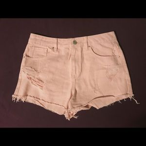 Light pink high rise shorts